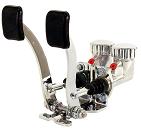Empi Hydraulic Pedal Assembly without Roller, 5/8" Clutch, 3/4" Brake, Polished