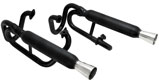 Buggy Dual Exhaust, Black with Chrome Tips, w/o Heater Box